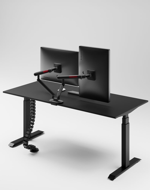 Saber Dual Arm Monitor Desk Mount Stand