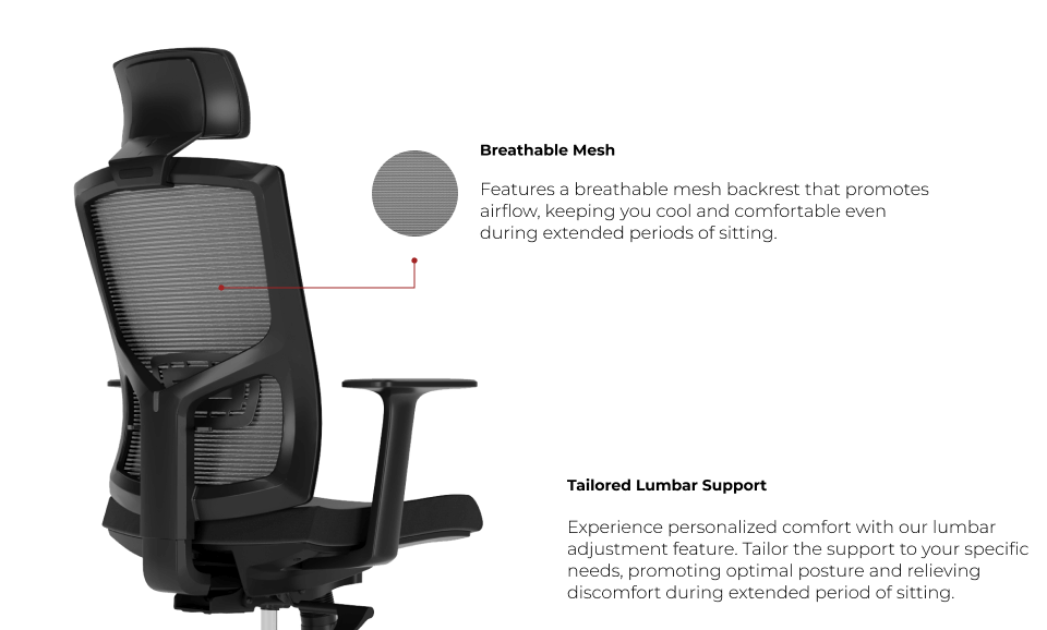 Newman Black Ergonomic Executive Office Chair